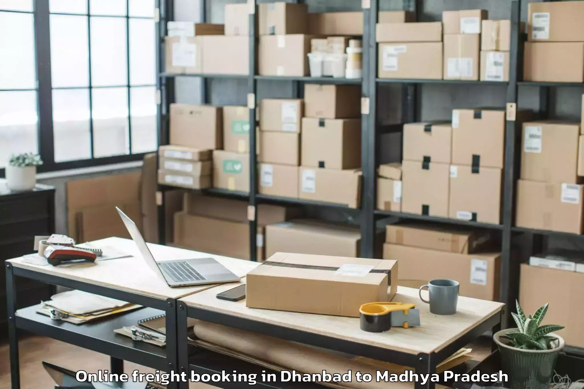 Expert Dhanbad to Satwas Online Freight Booking